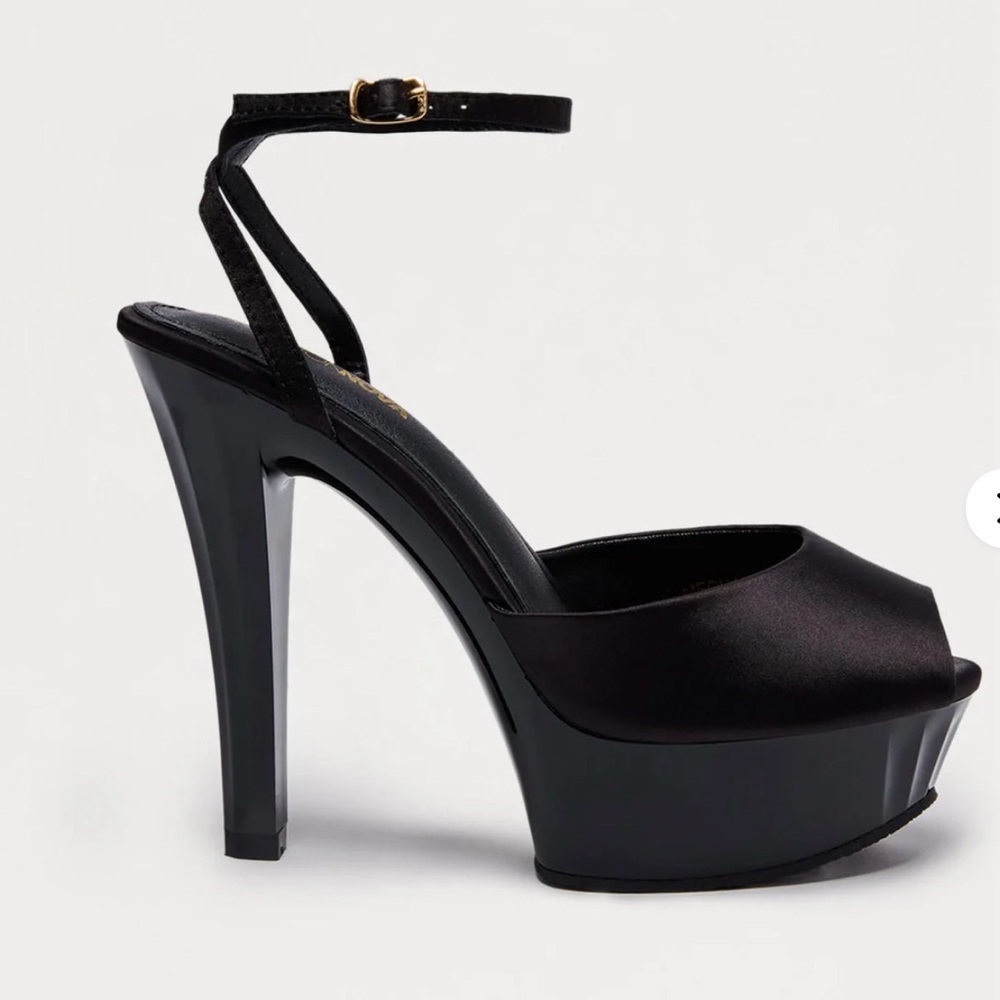 Fashion Nova Black Peep Toe Heels